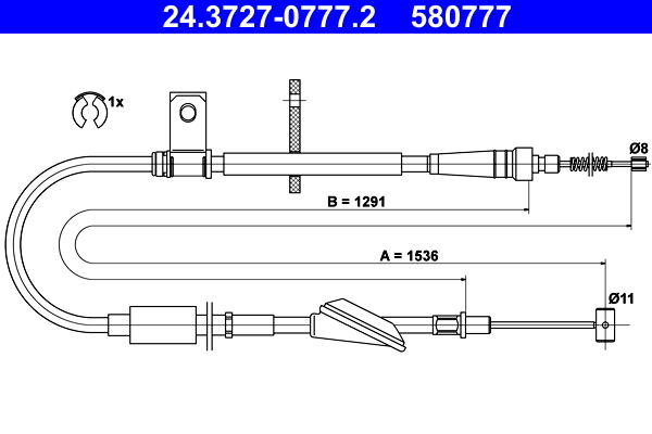 Cable, parking brake - 24.3727-0777.2 ATE