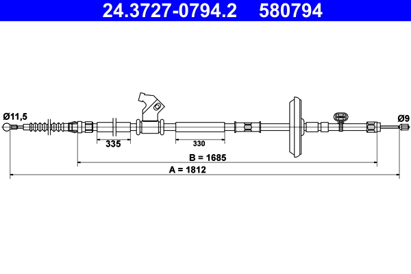 trosas, stovėjimo stabdys - 24.3727-0794.2 ATE