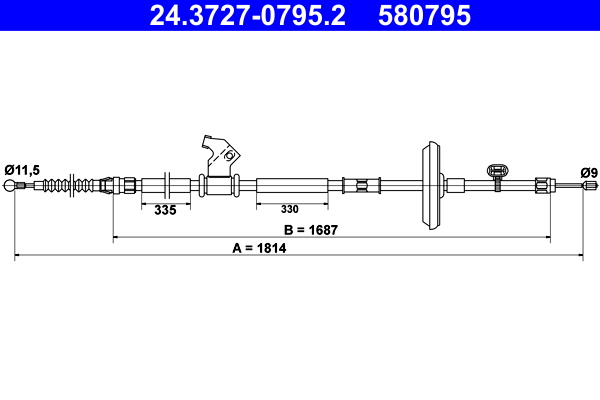 Cable, parking brake - 24.3727-0795.2 ATE