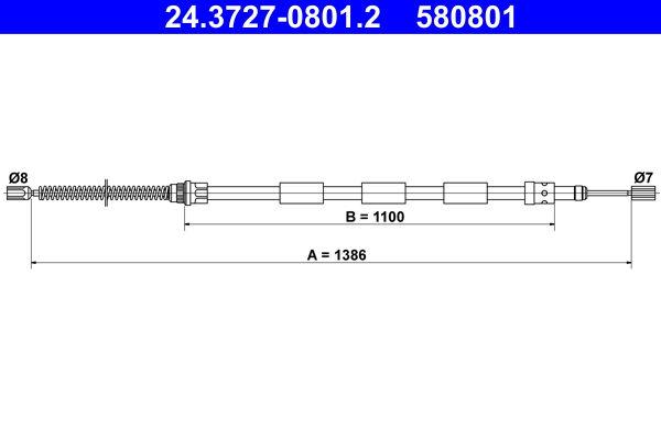 Cable, parking brake - 24.3727-0801.2 ATE