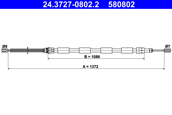 Cable, parking brake - 24.3727-0802.2 ATE