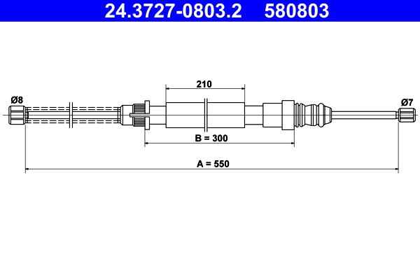 Cavo comando, Freno stazionamento - 24.3727-0803.2 ATE