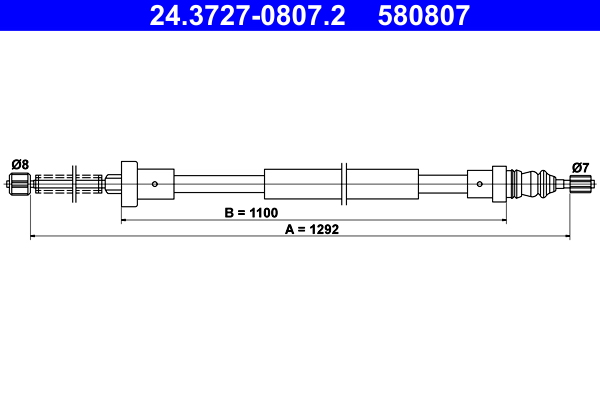 Cavo comando, Freno stazionamento - 24.3727-0807.2 ATE