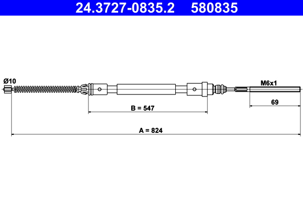 Cable, parking brake - 24.3727-0835.2 ATE