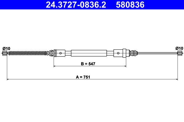 trosas, stovėjimo stabdys - 24.3727-0836.2 ATE