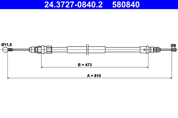 Cable, parking brake - 24.3727-0840.2 ATE