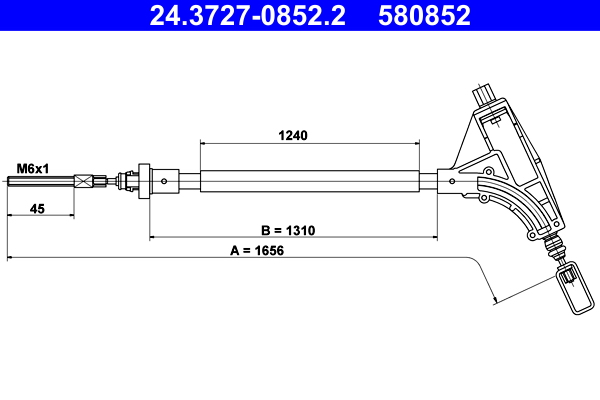 Cavo comando, Freno stazionamento - 24.3727-0852.2 ATE