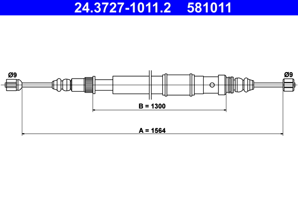 Cavo comando, Freno stazionamento - 24.3727-1011.2 ATE