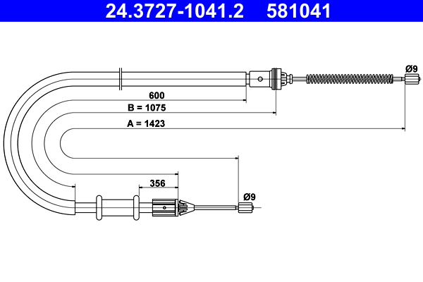 Cable, parking brake - 24.3727-1041.2 ATE