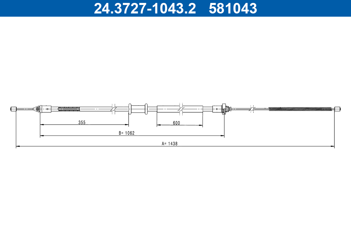 Cable, parking brake - 24.3727-1043.2 ATE