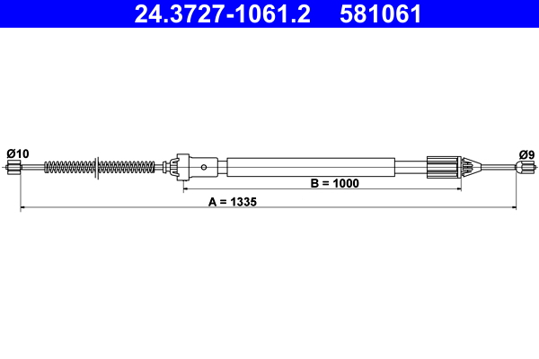 Cable, parking brake - 24.3727-1061.2 ATE