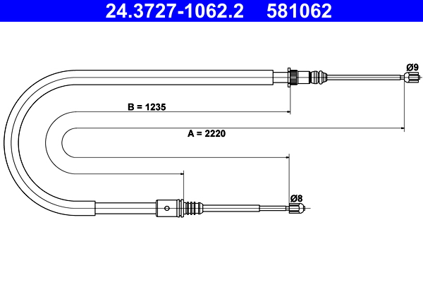 trosas, stovėjimo stabdys - 24.3727-1062.2 ATE