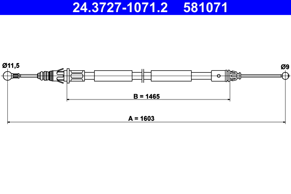 Cable, parking brake - 24.3727-1071.2 ATE