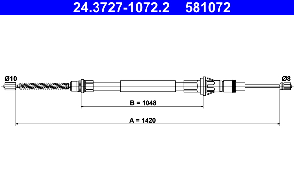 Cable, parking brake - 24.3727-1072.2 ATE