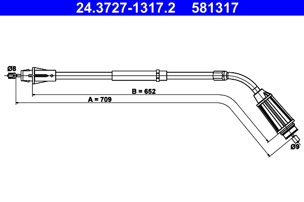 Cable, parking brake - 24.3727-1317.2 ATE