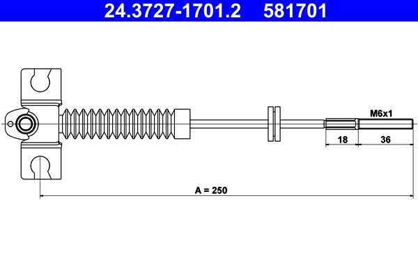 Cable, parking brake - 24.3727-1701.2 ATE