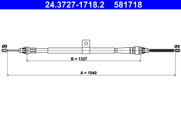 Cable, parking brake - 24.3727-1718.2 ATE