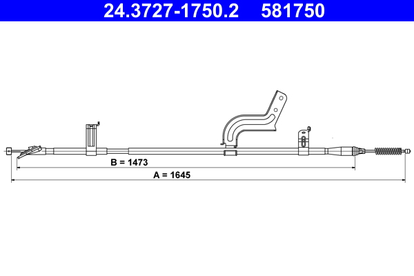 Cable, parking brake - 24.3727-1750.2 ATE