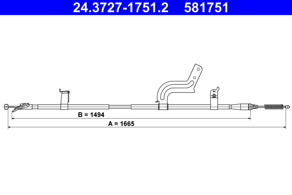Cable, parking brake - 24.3727-1751.2 ATE