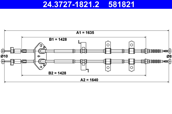 Cavo comando, Freno stazionamento - 24.3727-1821.2 ATE