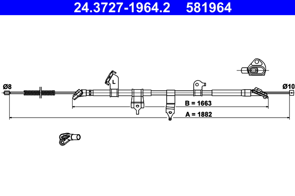 Cable, parking brake - 24.3727-1964.2 ATE