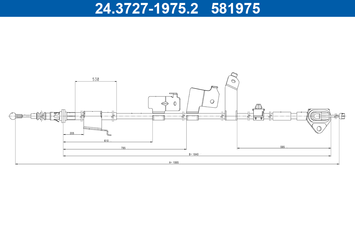 Cavo comando, Freno stazionamento - 24.3727-1975.2 ATE