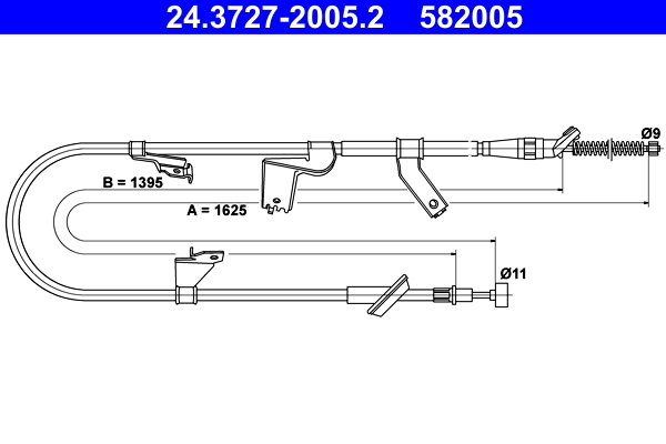 Cable, parking brake - 24.3727-2005.2 ATE