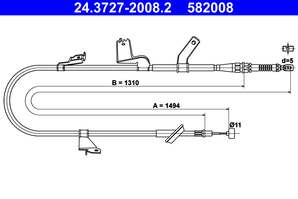 Cable, parking brake - 24.3727-2008.2 ATE
