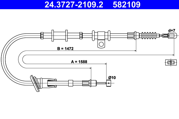 Cable, parking brake - 24.3727-2109.2 ATE