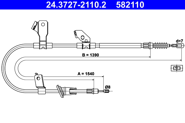 Cable, parking brake - 24.3727-2110.2 ATE