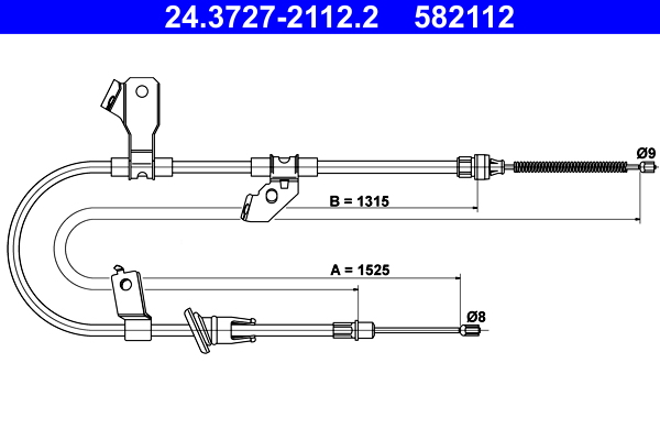 Cable, parking brake - 24.3727-2112.2 ATE