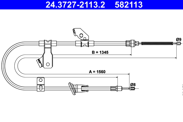 Cable, parking brake - 24.3727-2113.2 ATE