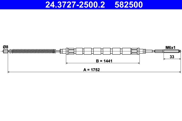 Cable, parking brake - 24.3727-2500.2 ATE