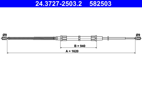 Cable, parking brake - 24.3727-2503.2 ATE