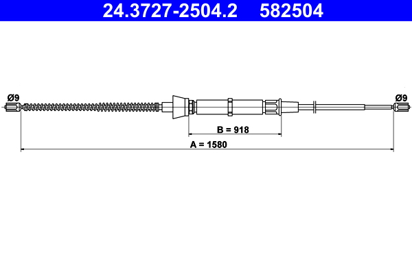 Cable, parking brake - 24.3727-2504.2 ATE