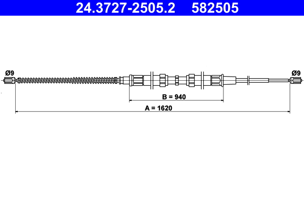 Cable, parking brake - 24.3727-2505.2 ATE