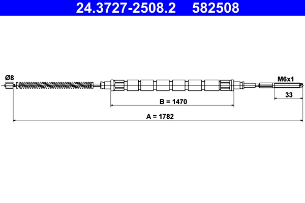 Cable, parking brake - 24.3727-2508.2 ATE