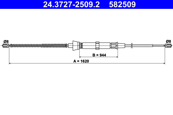 Cable, parking brake - 24.3727-2509.2 ATE