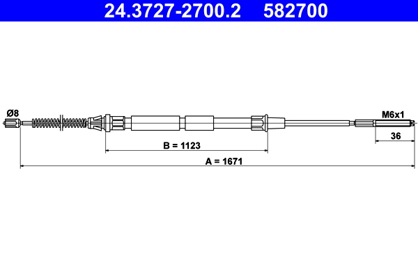 Cavo comando, Freno stazionamento - 24.3727-2700.2 ATE
