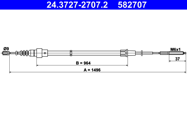 Cable, parking brake - 24.3727-2707.2 ATE