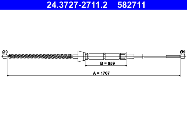 Cable, parking brake - 24.3727-2711.2 ATE