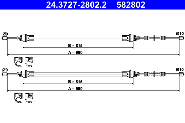 trosas, stovėjimo stabdys - 24.3727-2802.2 ATE