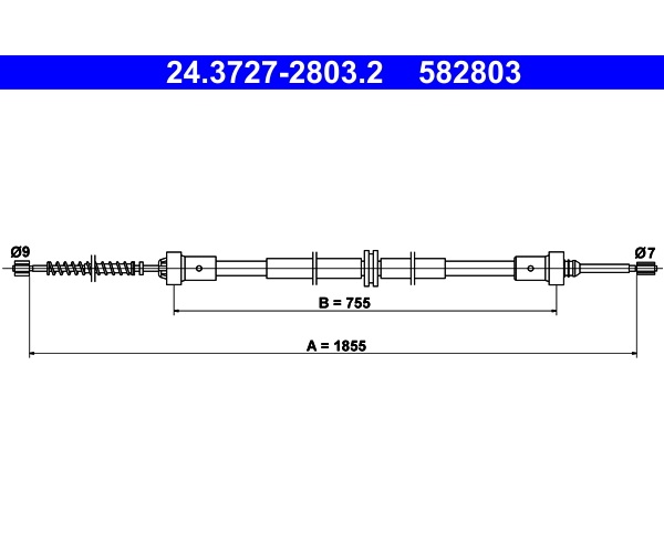 Cable, parking brake - 24.3727-2803.2 ATE