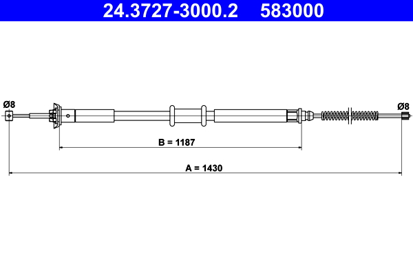 Cable, parking brake - 24.3727-3000.2 ATE