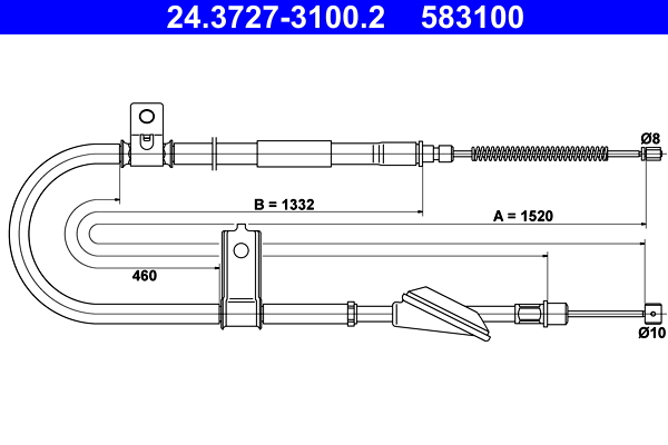 Cable, parking brake - 24.3727-3100.2 ATE