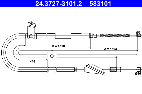 Cable, parking brake - 24.3727-3101.2 ATE