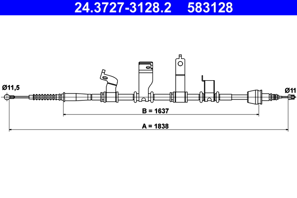Cable, parking brake - 24.3727-3128.2 ATE