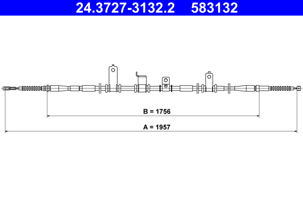 Cable, parking brake - 24.3727-3132.2 ATE