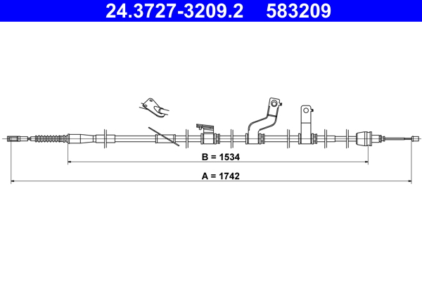 Cavo comando, Freno stazionamento - 24.3727-3209.2 ATE