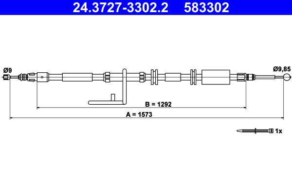 Cable, parking brake - 24.3727-3302.2 ATE